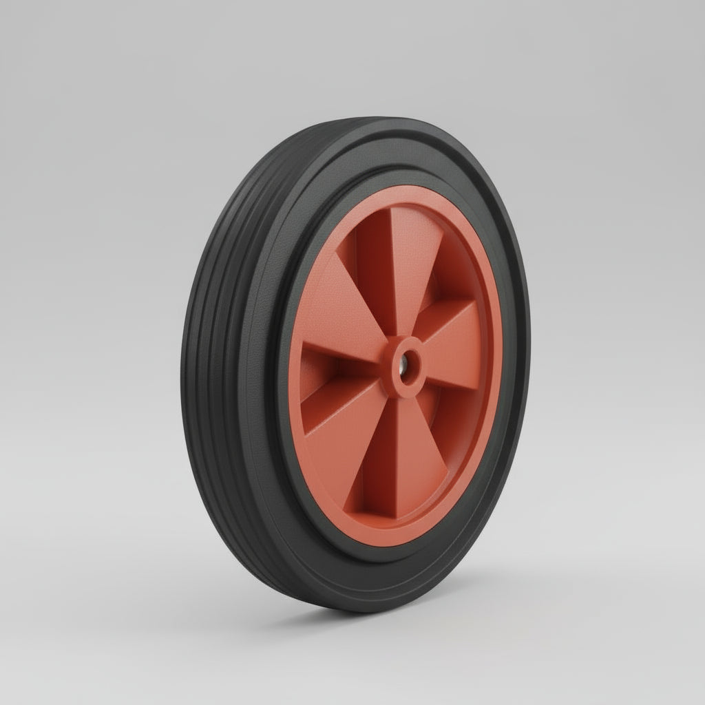 280mm Black Solid Rubber Tyre Wheel