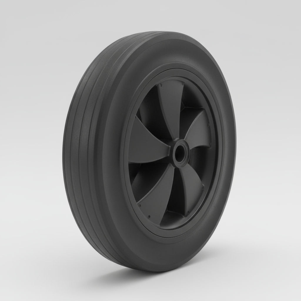290mm Black Rubber Tyre Wheel