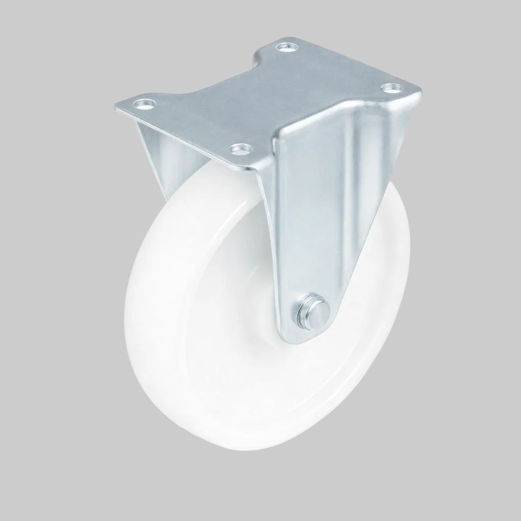 100mm Nylon Wheel Plate Fitted Fixed Castor