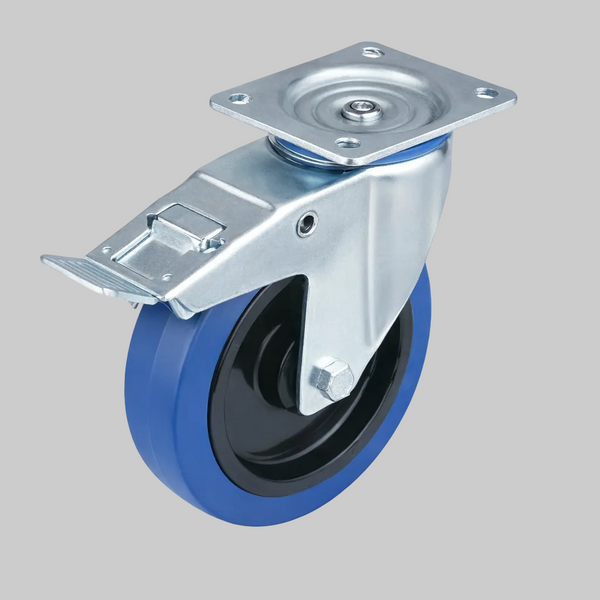 Castor top plate with slotted bolt hole centres