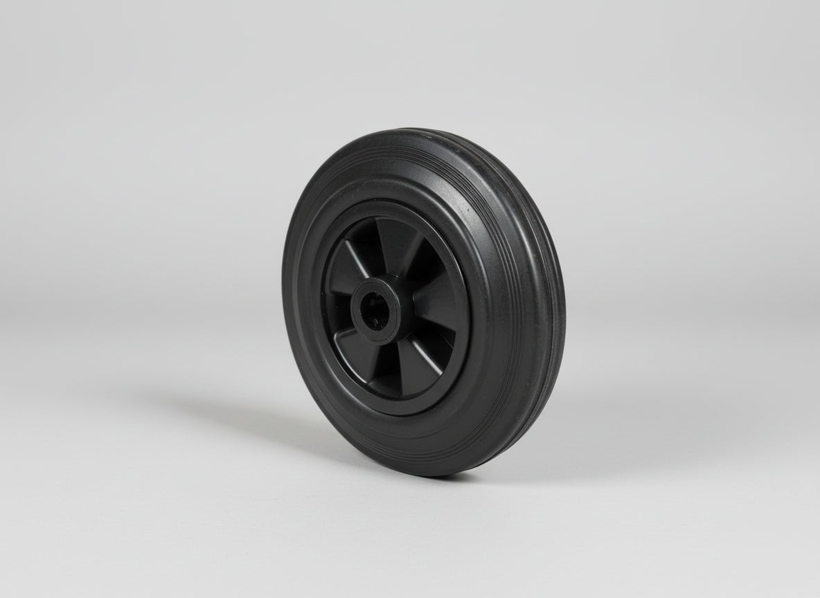 200mm Black Rubber Tyre 20mm Roller Bearing Wheel