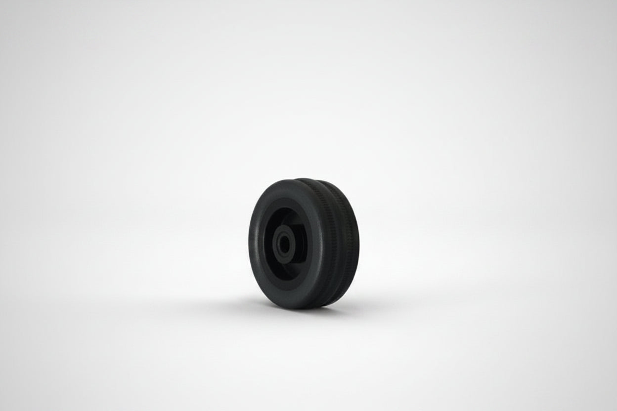 50mm Grey Synthetic Rubber Tyre Castor Wheel 6mm Bore