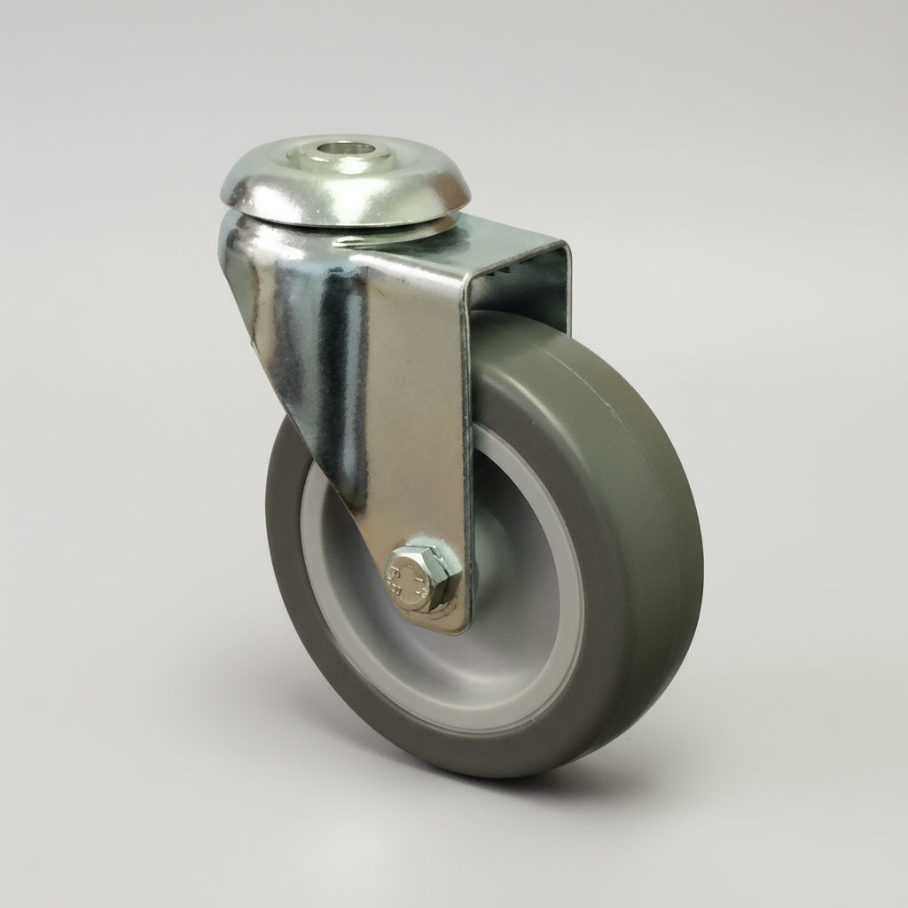 100mm Chrome Plated Bolt Hole Swivel Castor