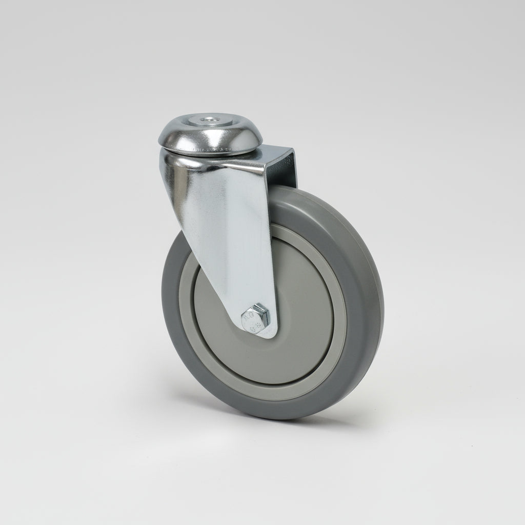 125mm Grey Rubber Tyre Wheel Swivel