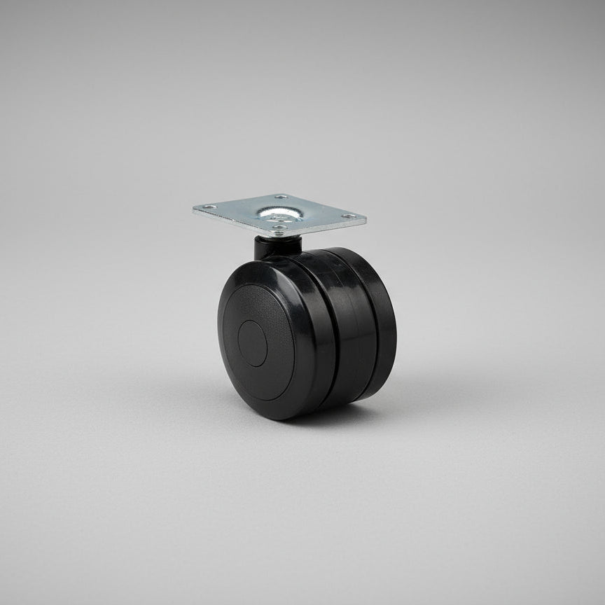 75mm Twin Wheel Plate Castor Polyurethane Tyre