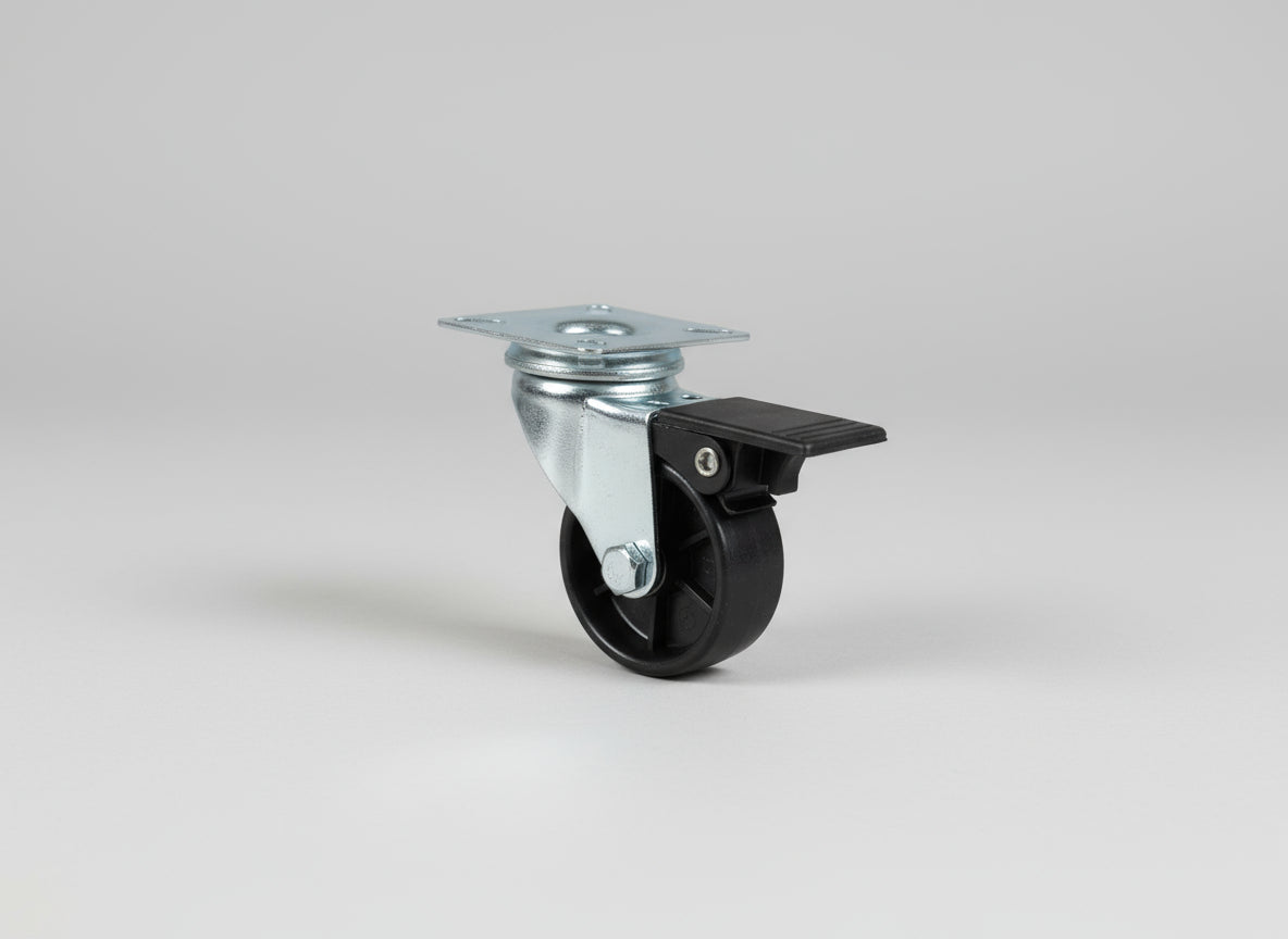 50mm Polypropylene Wheel Braked Plate Castor