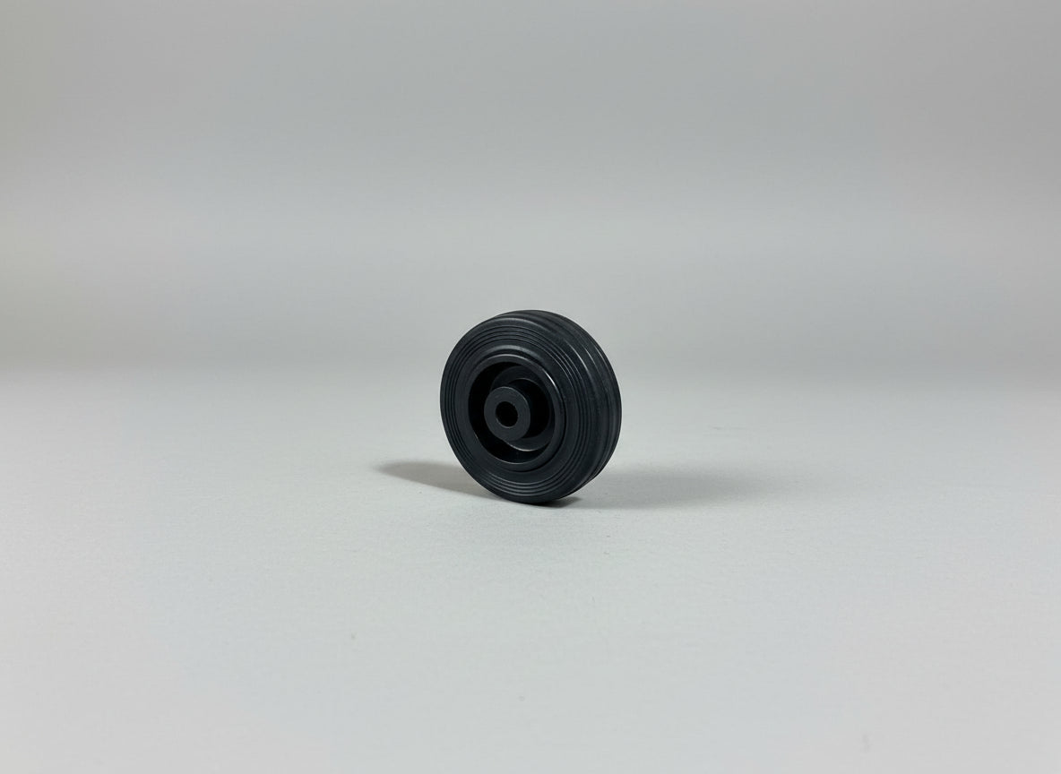 100mm Black Rubber Tyre 12mm Roller Bearing Wheel