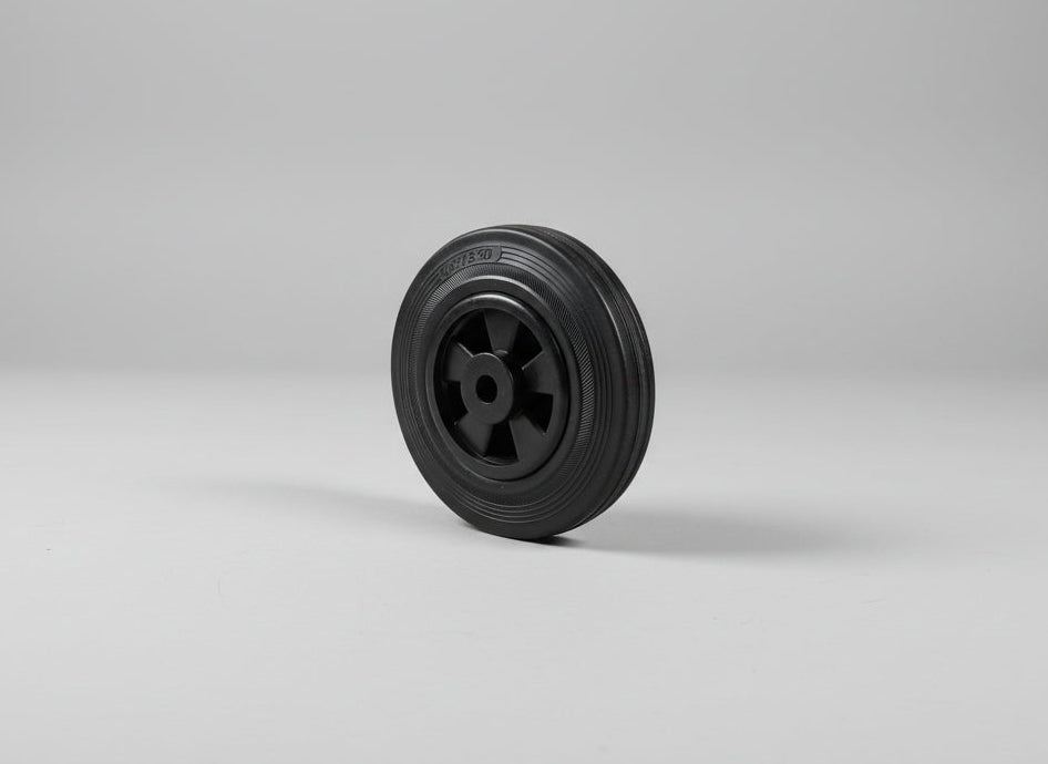 150mm Black Rubber Tyre 13mm Plain Bearing Wheel