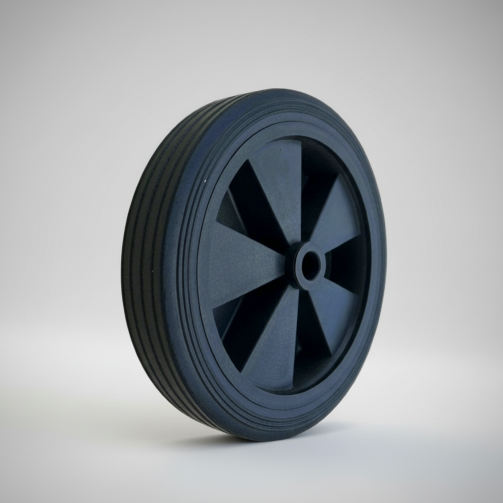 250mm Black Rubber Tyre Wheel